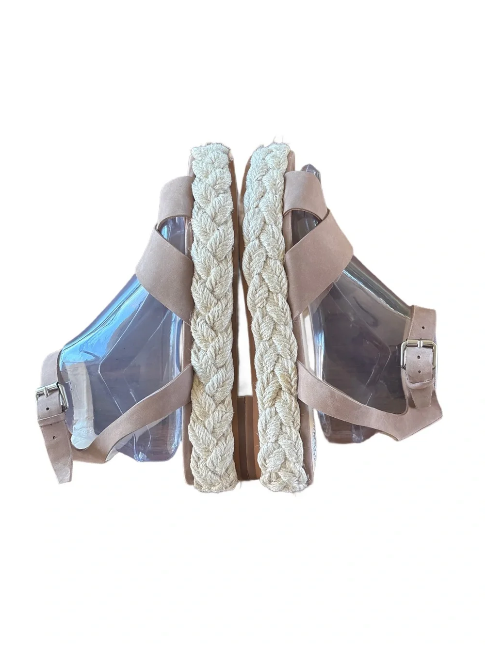 Vince Camuto Taupe Crisscross Espadrille Wedges Size 85